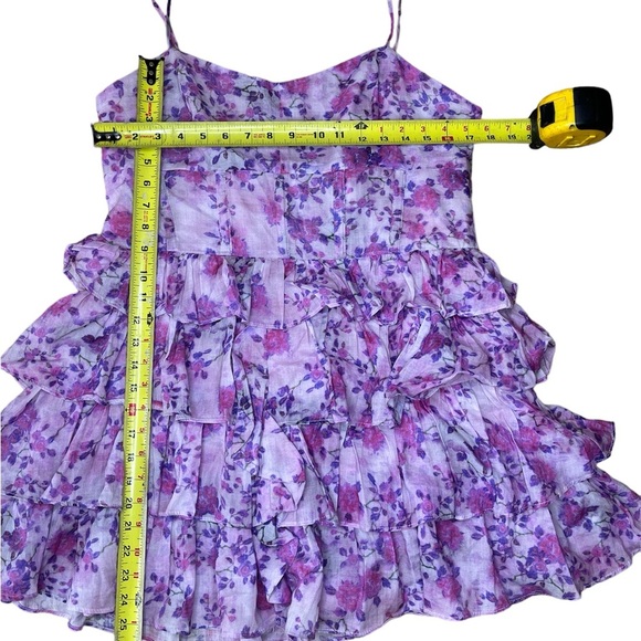 Bardot Lilac Floral Print Ruffle Mini Dress Size XXL - Picture 6 of 7